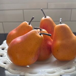 Set of Five Decorative Artificial Pears
